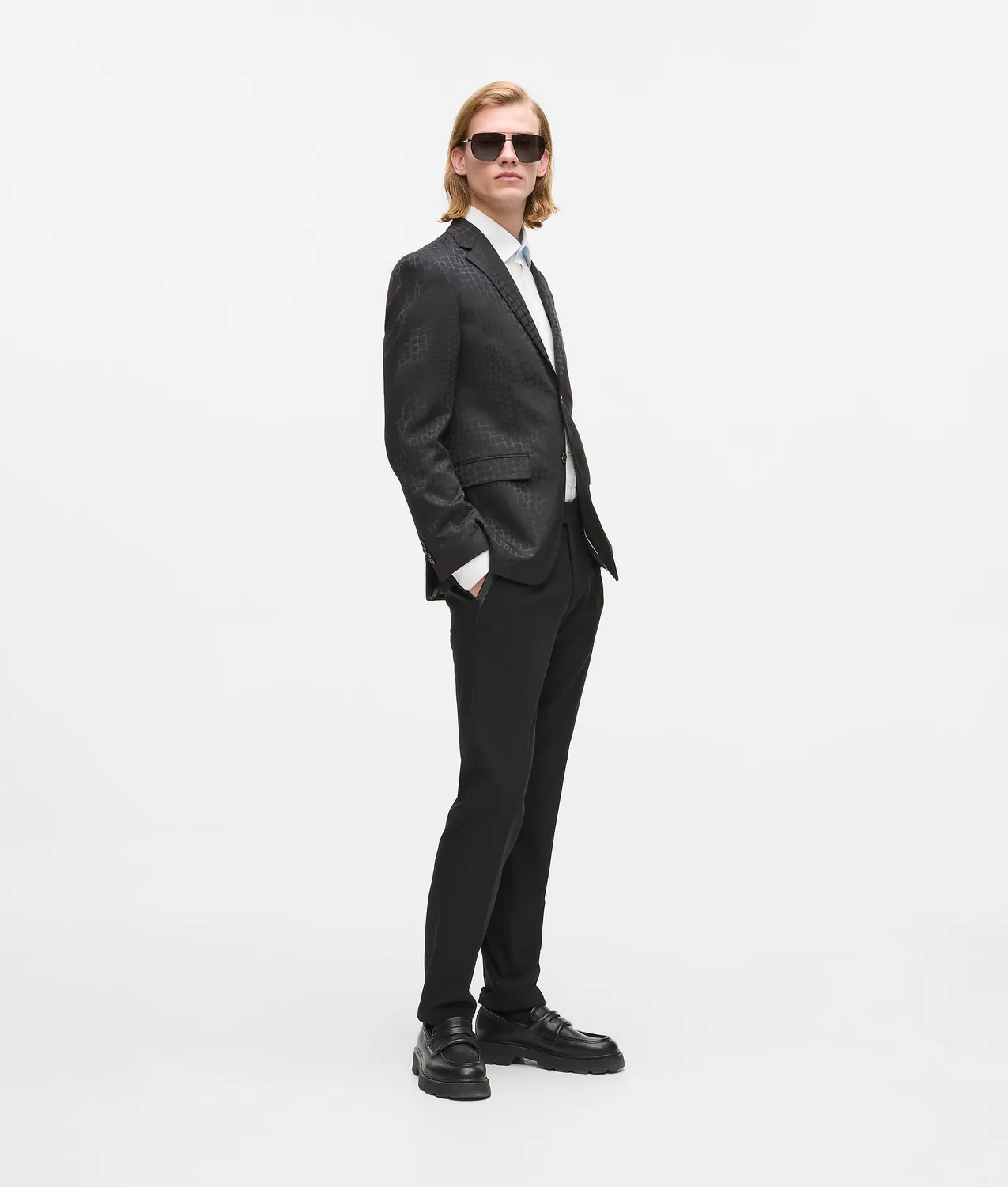 Karl Lagerfeld Faux-Leather Detail Hose Herren Rock-Chic