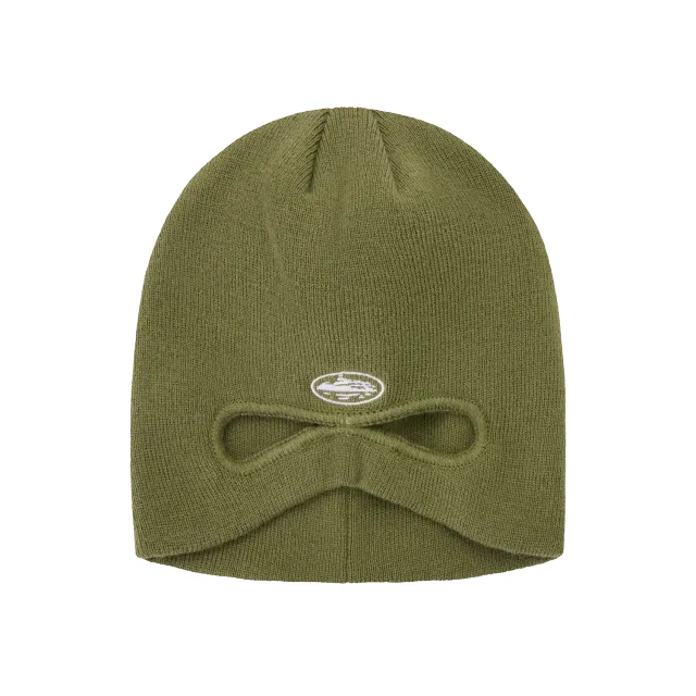 Corteiz Peek-A-Beanie Mütze Olive Balaclava Acryl
