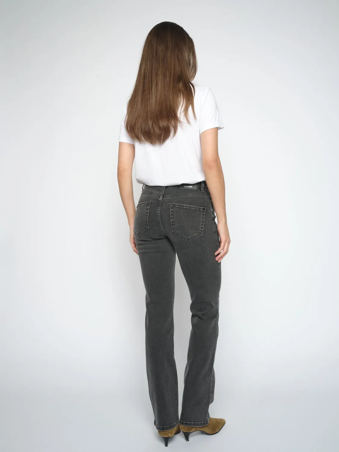 Mos Mosh Ashley Deluxe Jeans Grey Flare Mid Waist