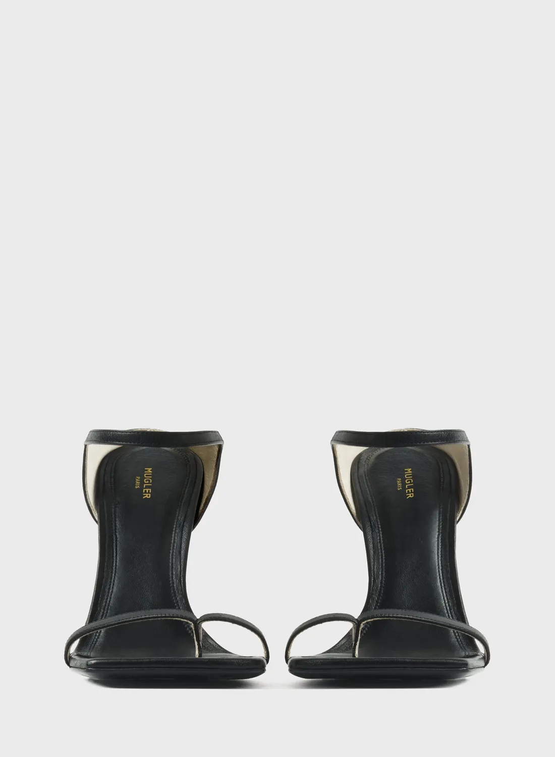 Mugler Square Sandals 105 Sandalen Schwarz Leder