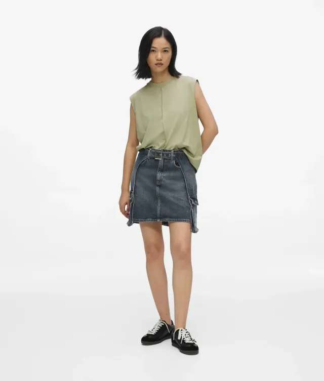Karl Lagerfeld Buckle-detail Jeans-Minirock Damen Denim