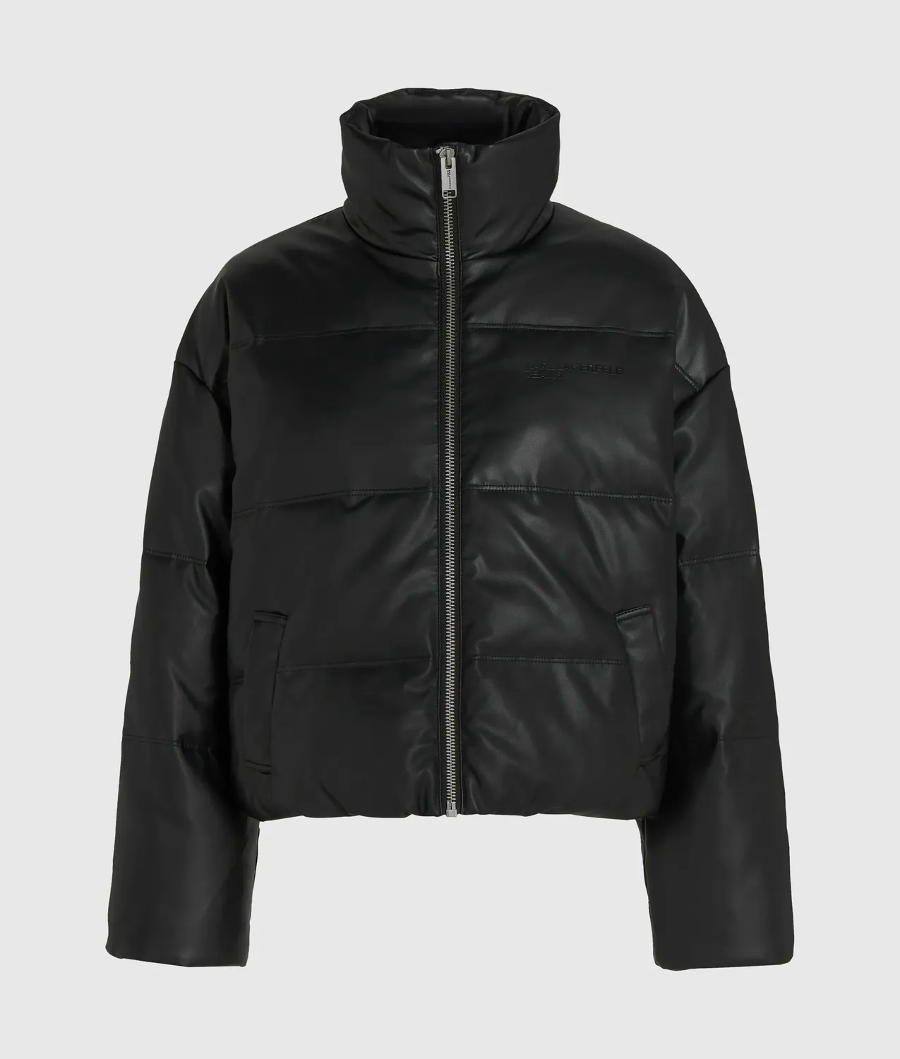 Karl Lagerfeld KL Jeans Faux-Leder Pufferjacke cropped