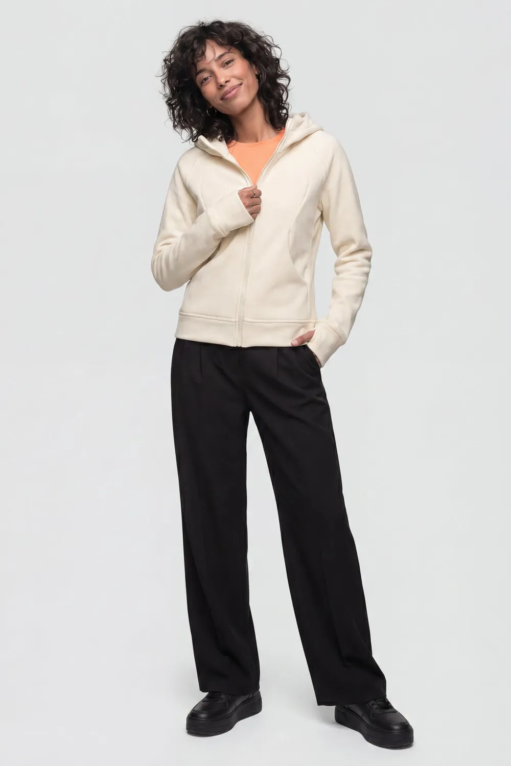 Alife & Kickin AyuAK F Fleecejacke Beige Damen Kapuze