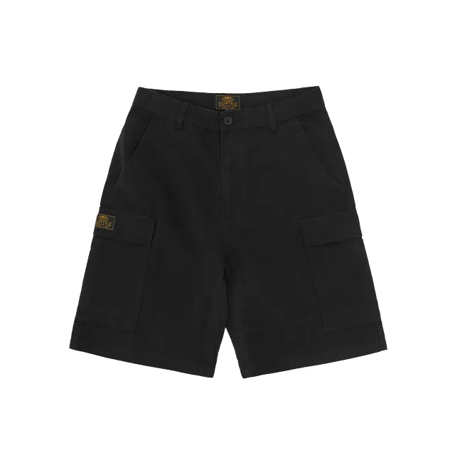 Corteiz Guerillaz Cargo Short Schwarz Ripstop Baumwolle