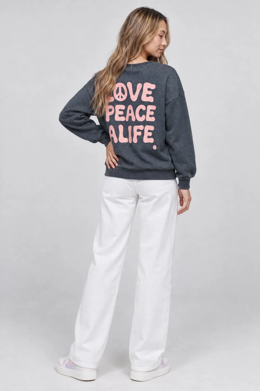 Alife & Kickin ElsaAK P Sweatshirt Dunkelblau Love Peace