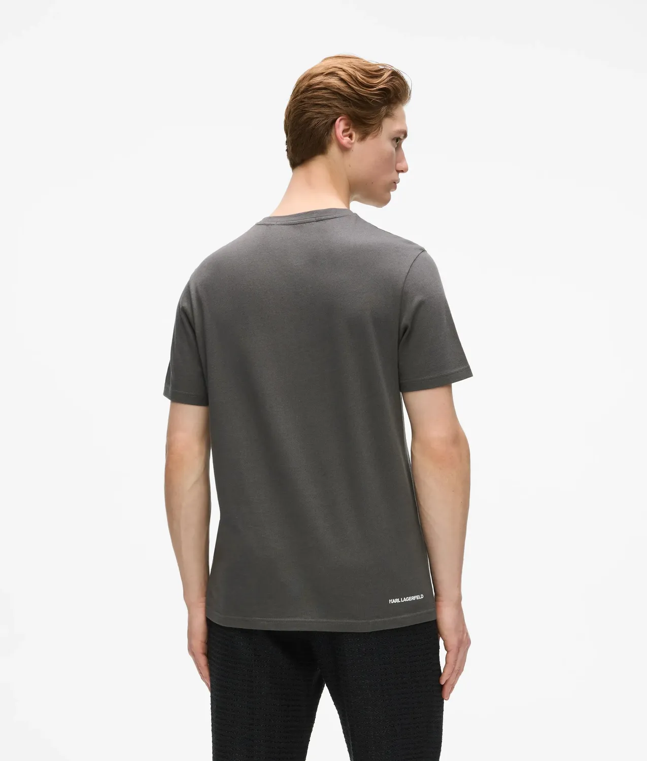 Karl Lagerfeld Monogram T-Shirt Wollmix Rundhals Ton-in-Ton