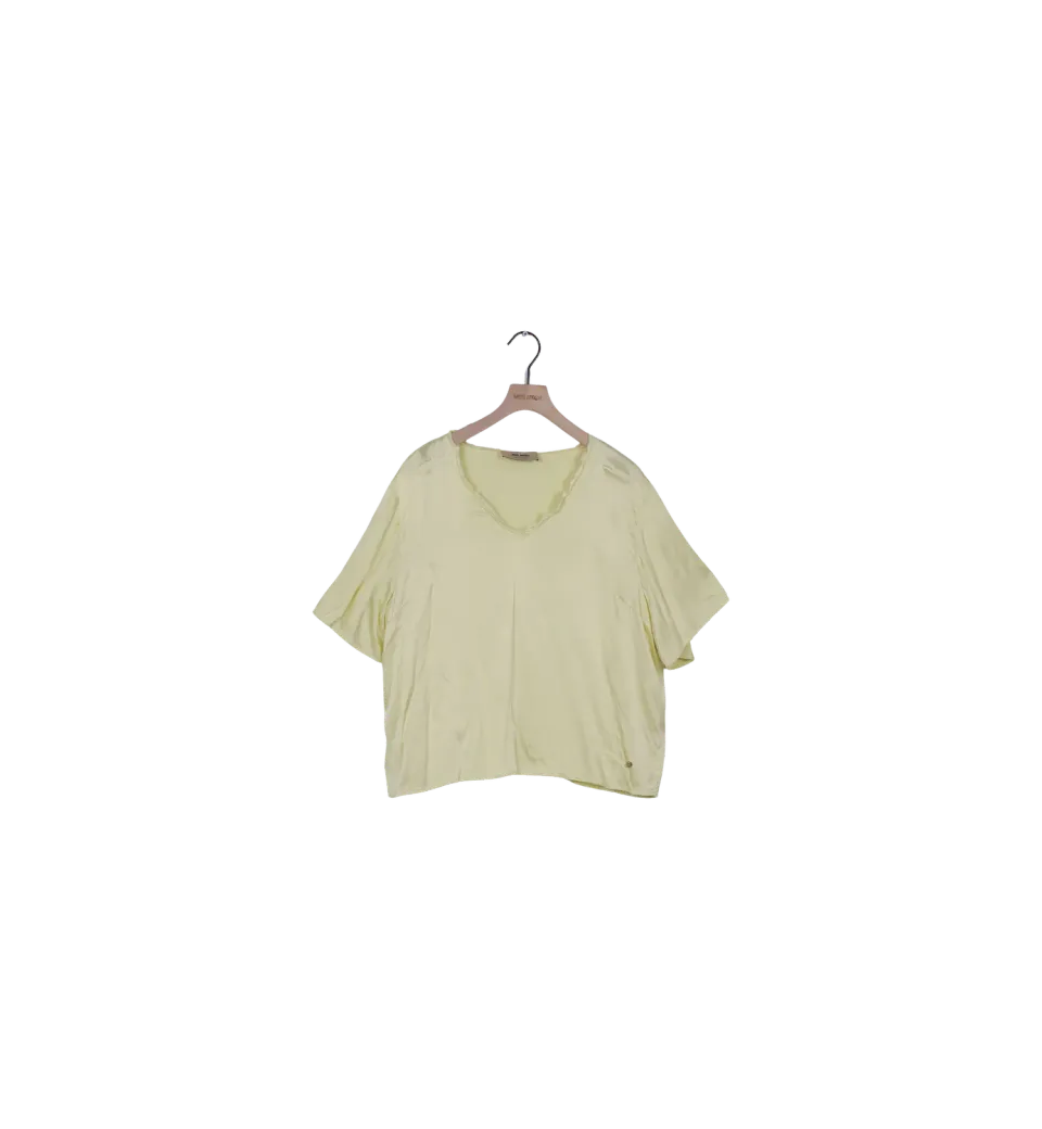 Mos Mosh MMEvie V-Neck Satinbluse French Vanilla M relaxed