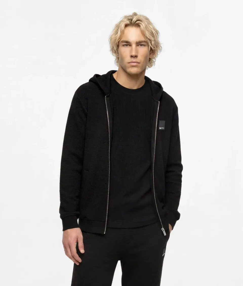 Karl Lagerfeld Jeans Waffle Zip-Up Hoodie Damen Herren