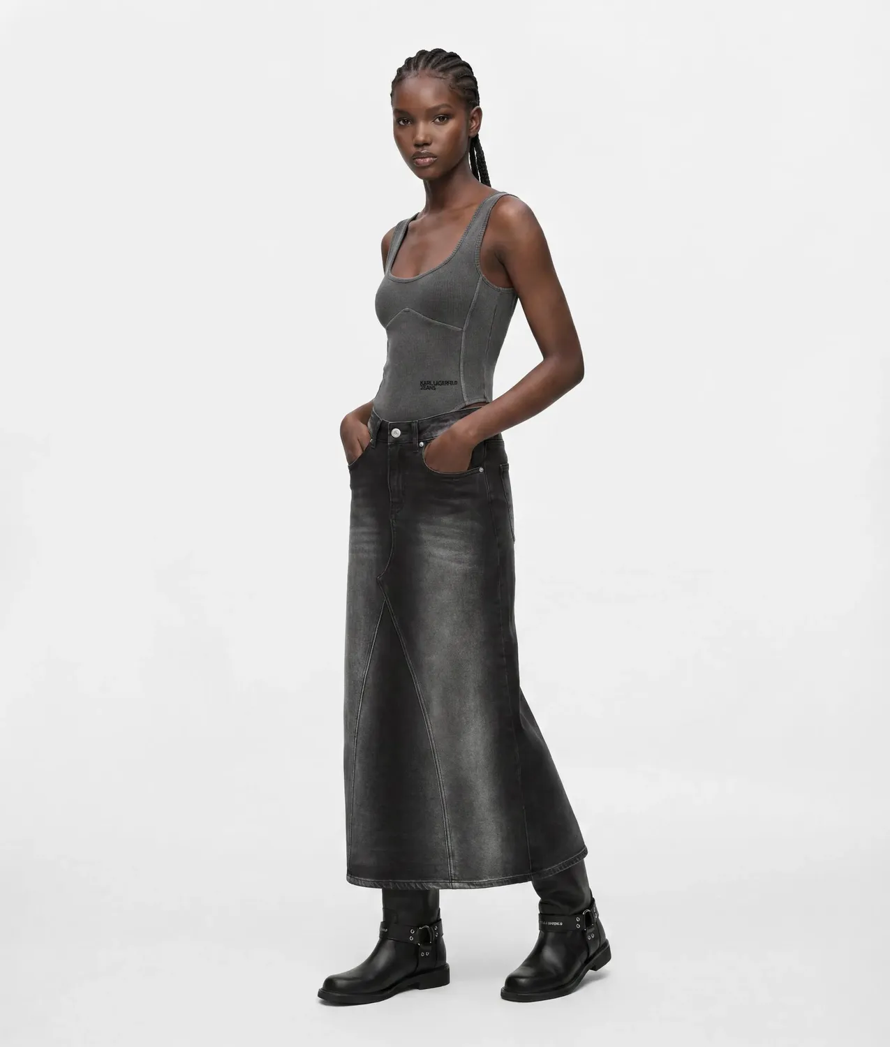 Karl Lagerfeld Jeans Washed Bodysuit Body gerippt