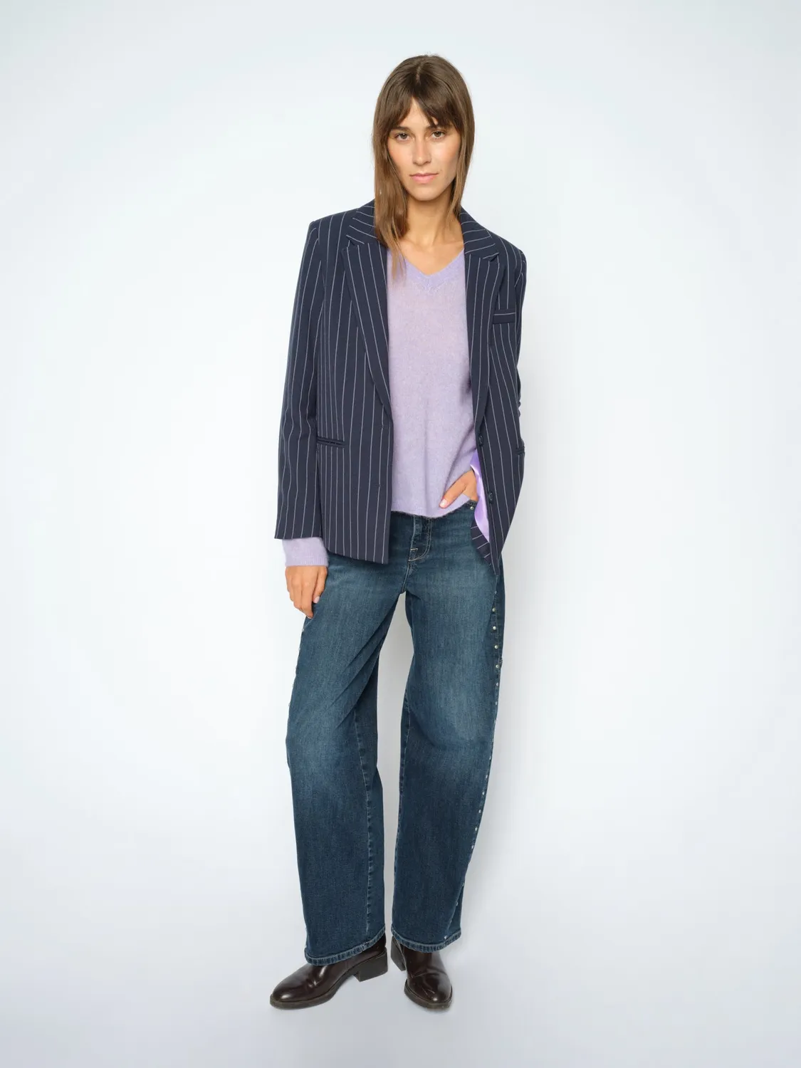 Mos Mosh MMMalago Jerson Barrel Jeans Dunkelblau Nieten 32