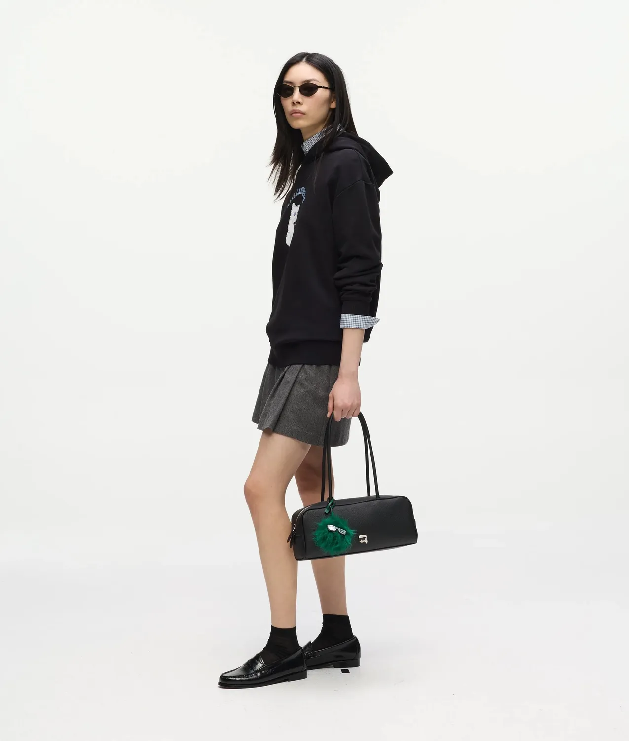 Karl Lagerfeld Ikon Pebble Umhängetasche One Size mit Charm