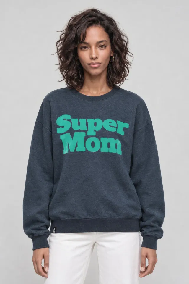 Alife & Kickin ElsaAK P Sweatshirt Super Mom Dunkelblau