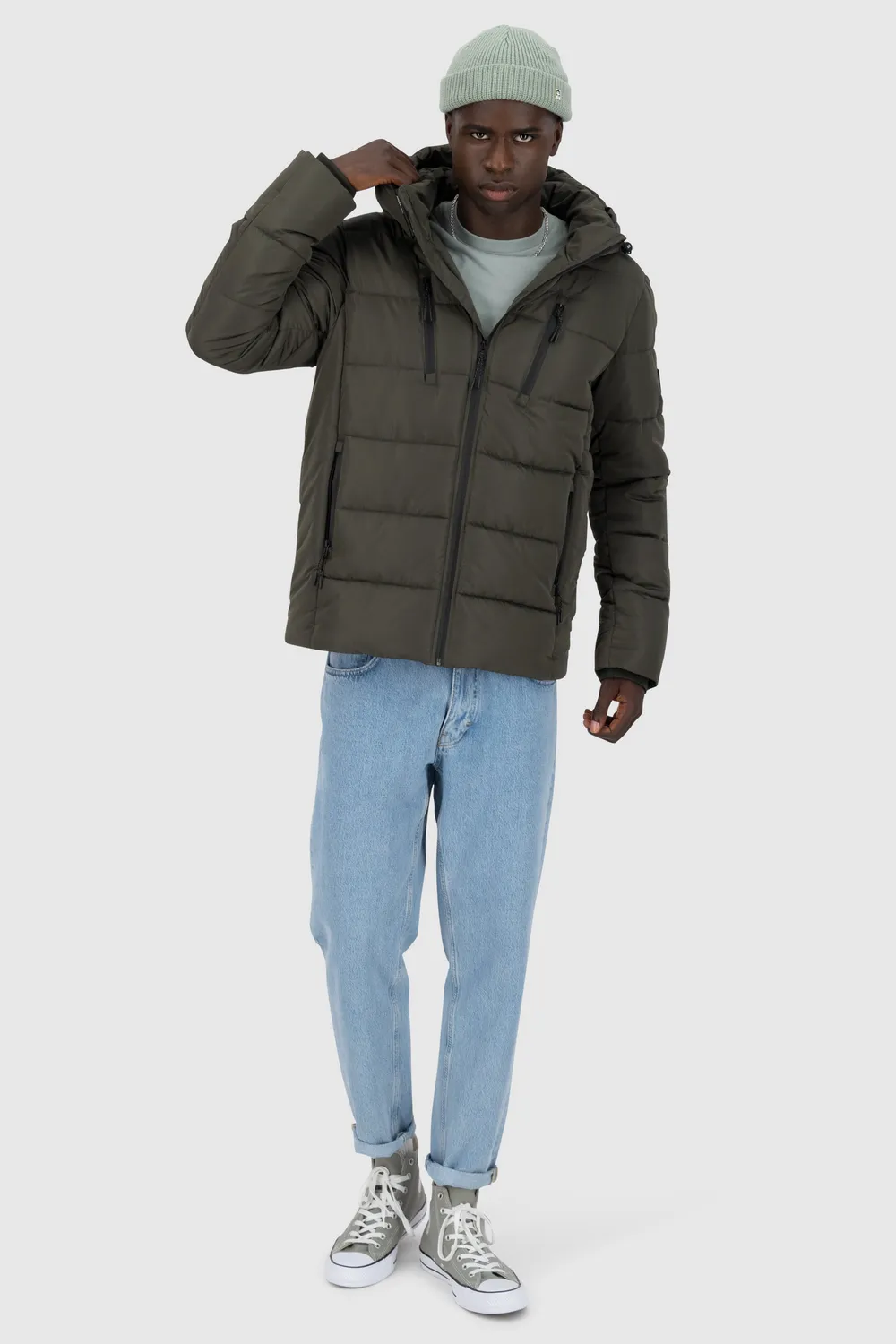 Alife & Kickin BranAK A Puffer Jacke Herren Schwarz
