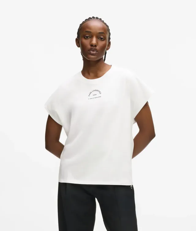 Karl Lagerfeld Rue St-Guillaume T-Shirt Bio-Baumwolle Glitzer