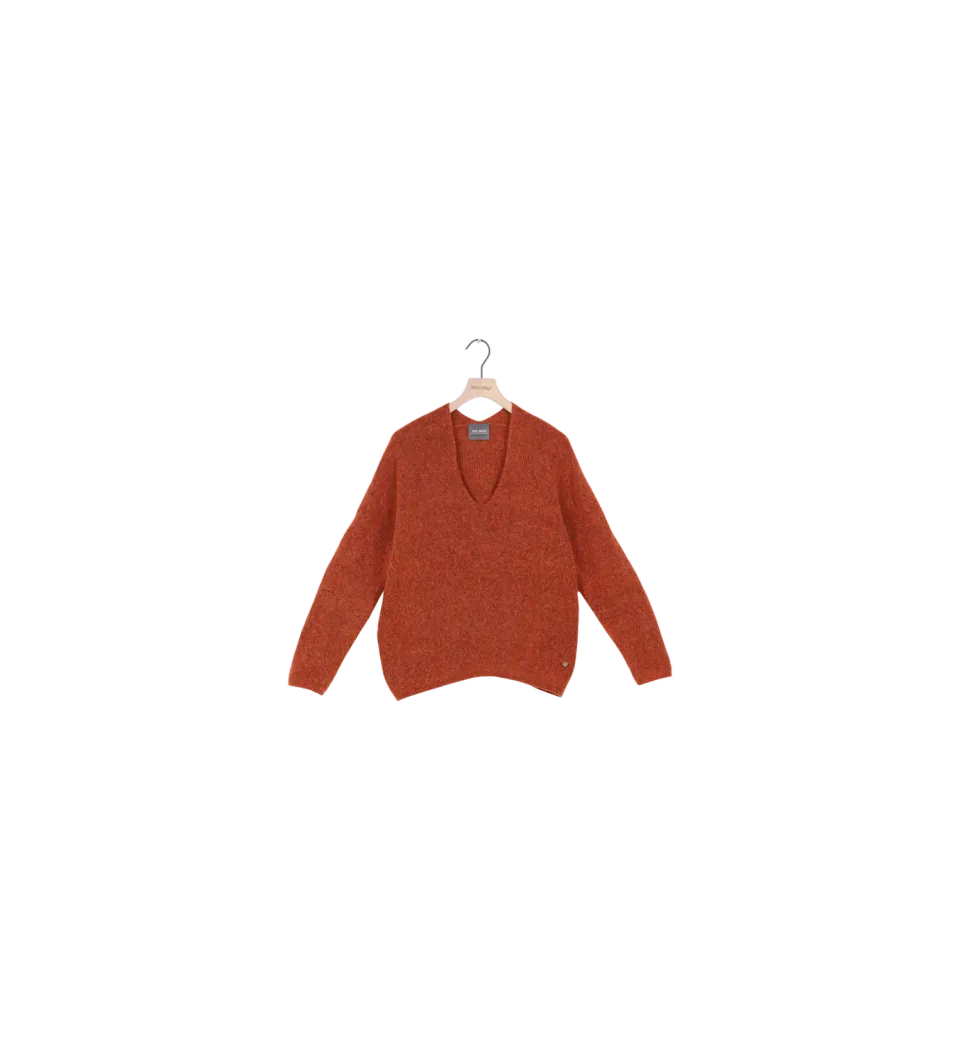 Mos Mosh MMThora V-Neck Strickpullover Burnt Ochre S