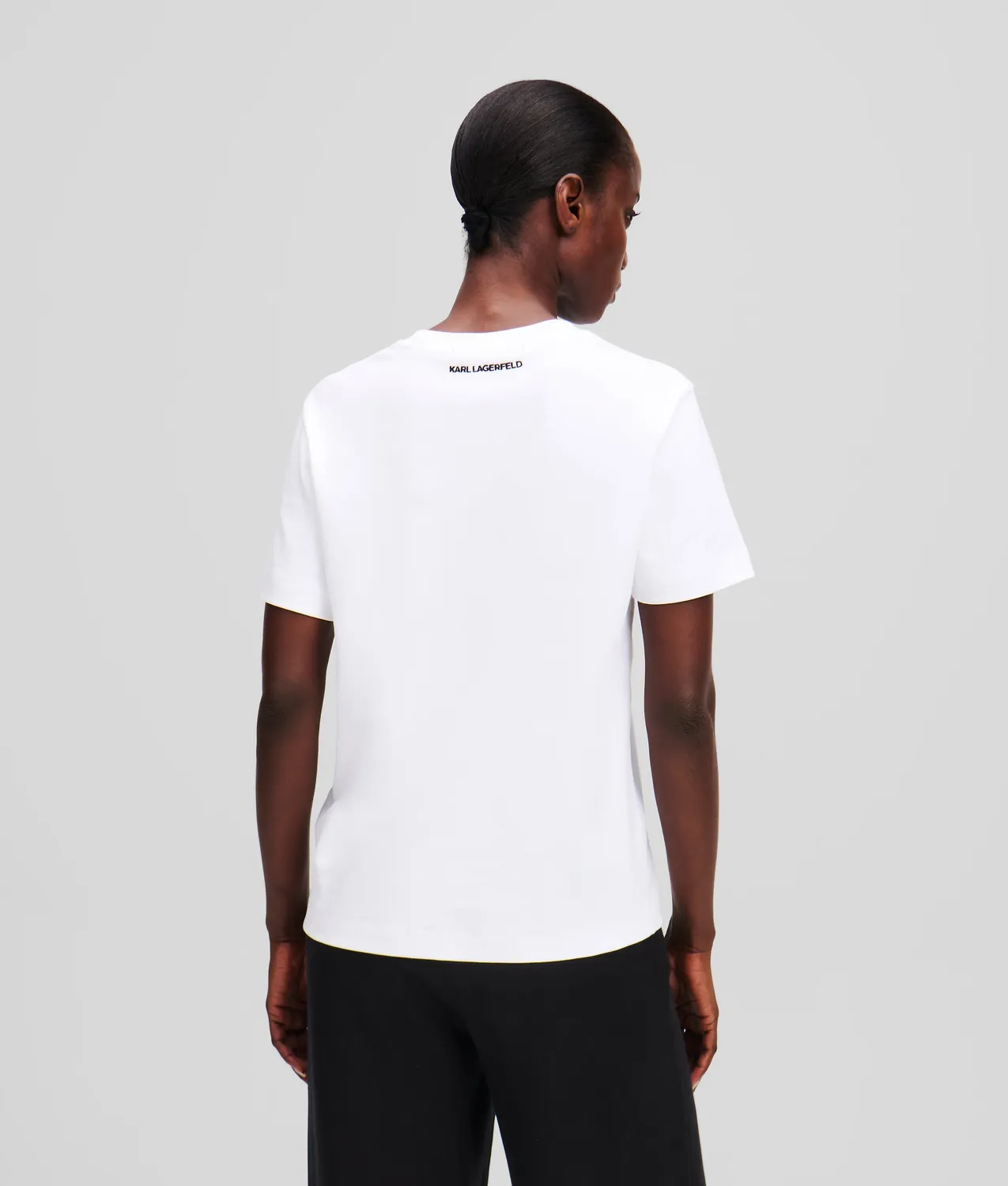 Karl Lagerfeld Ikon Aquarelle T-Shirt Bio-Baumwolle Brustprint