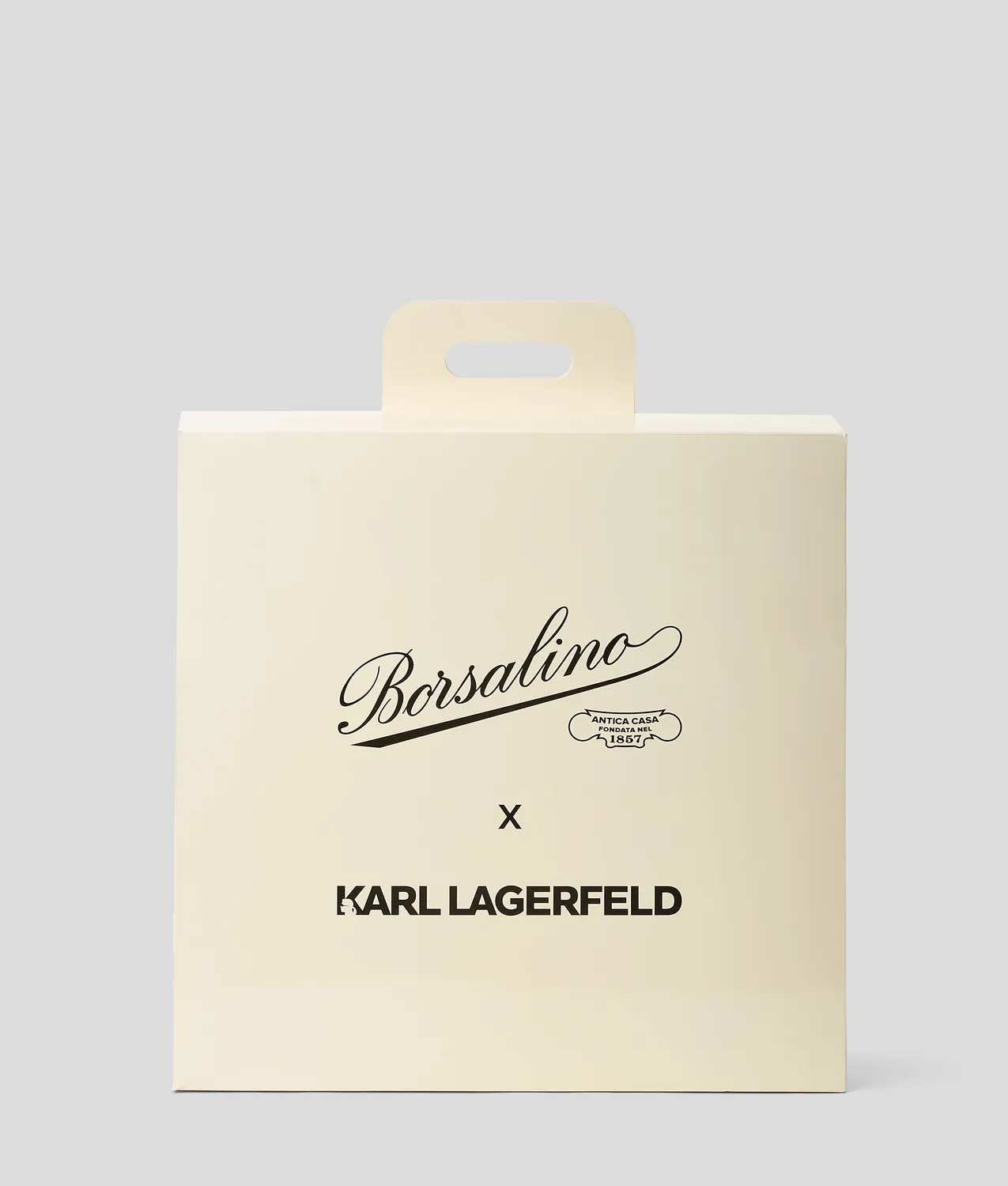 Karl Lagerfeld x Borsalino Panama Strohhut breite Krempe