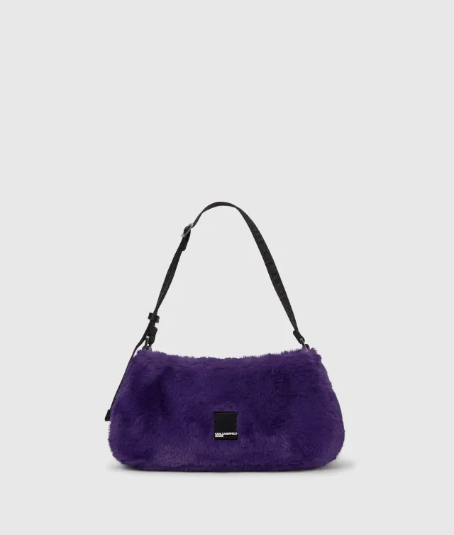 Karl Lagerfeld Box Logo Furry Schultertasche Plüsch