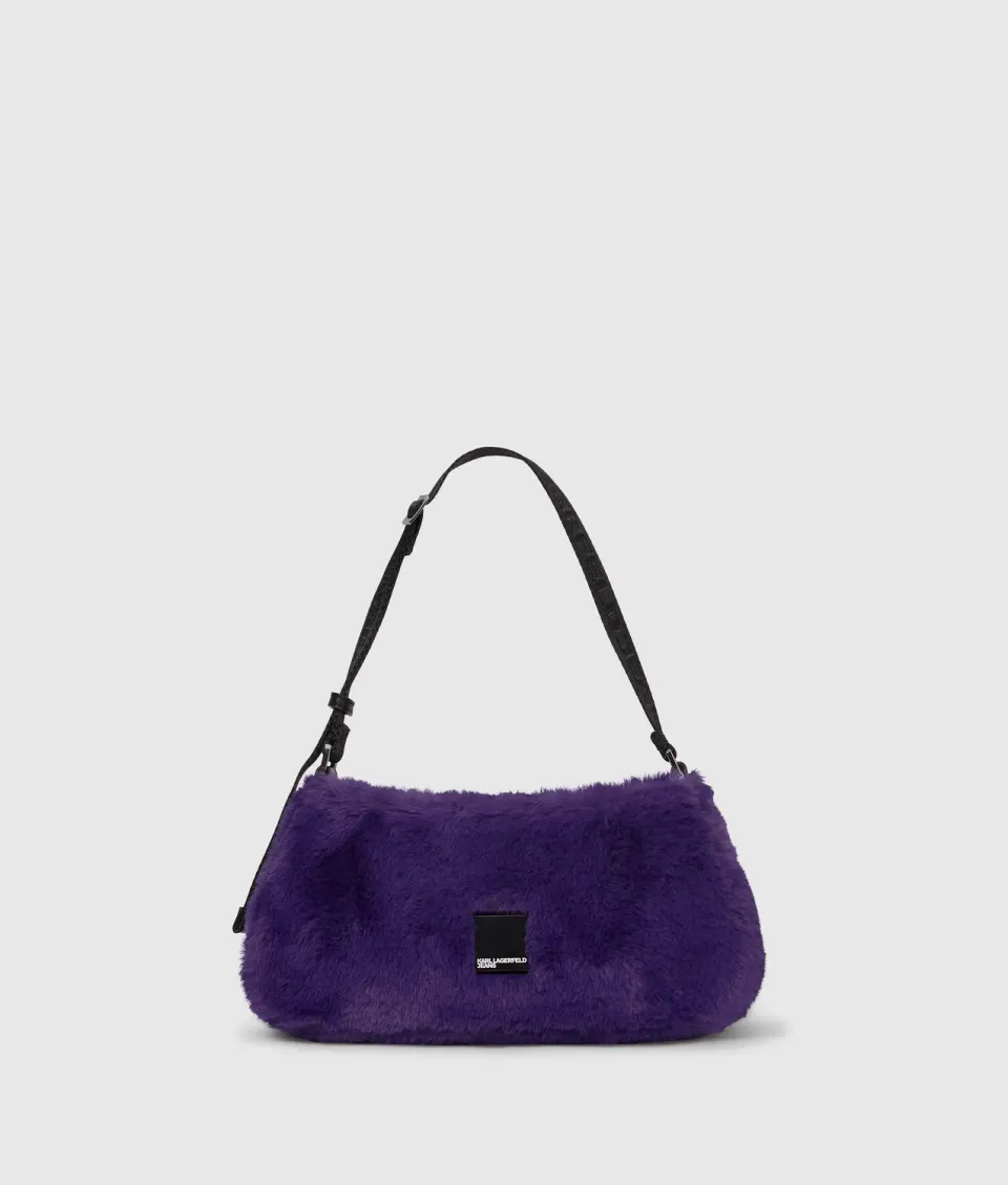 Karl Lagerfeld Box Logo Furry Schultertasche Plüsch