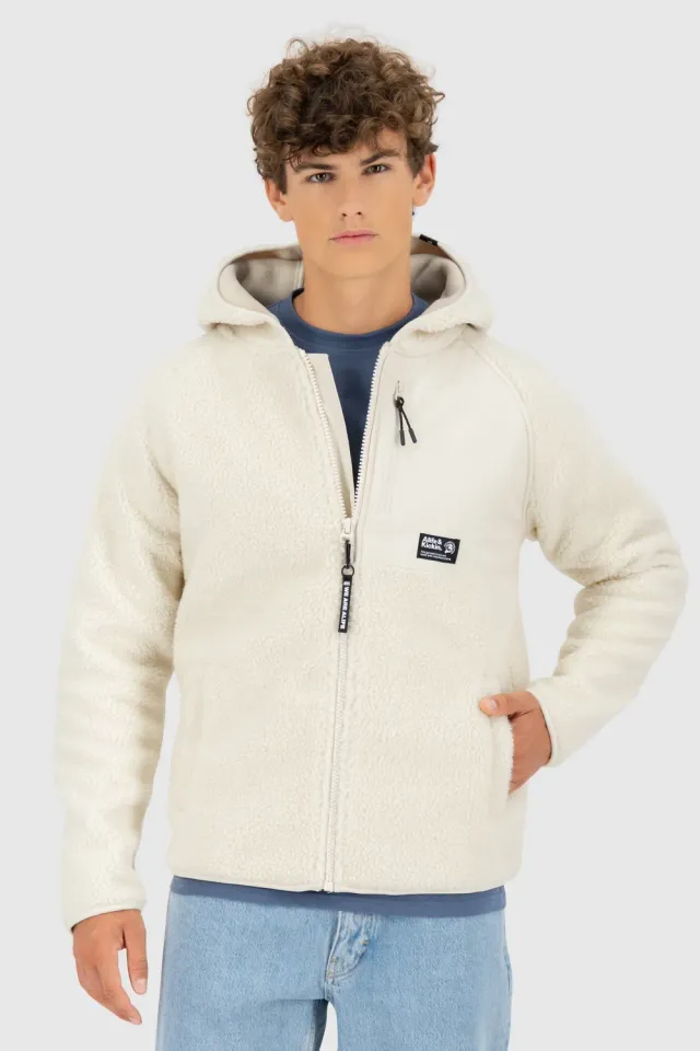 Alife & Kickin HaraldAK G Teddy Sweatjacke Beige Fleece