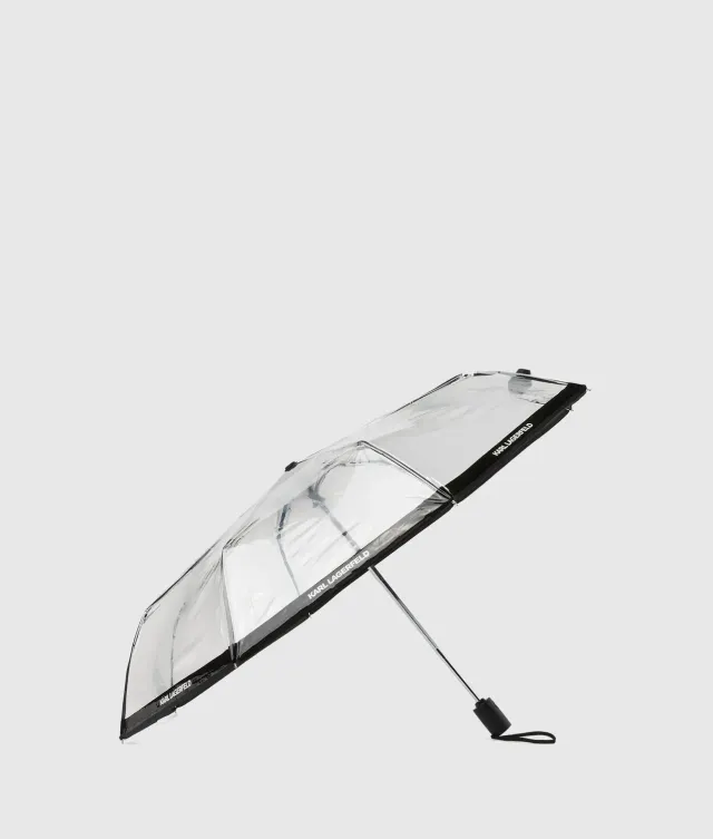 Karl Lagerfeld Logo Small Regenschirm transparent Case
