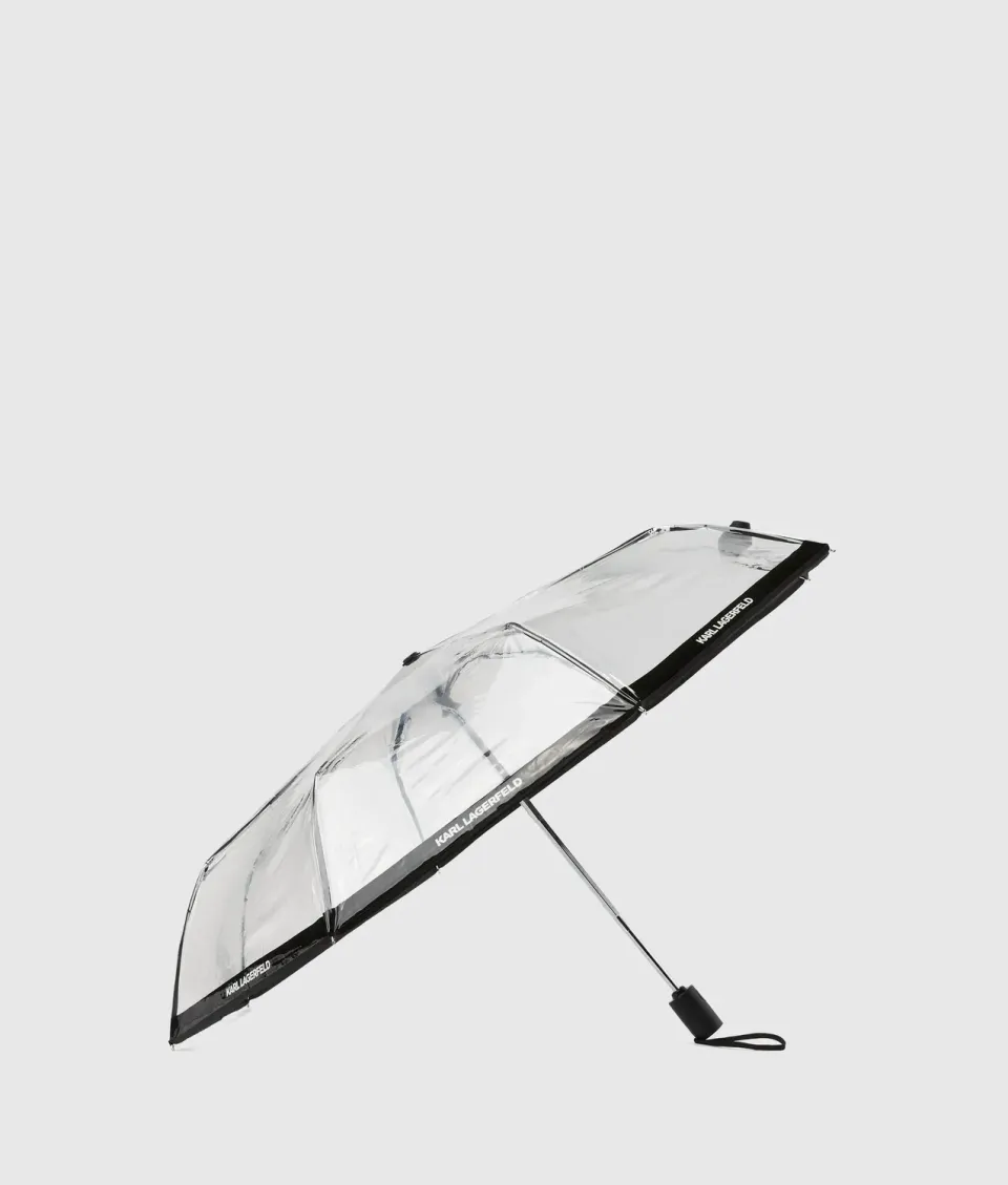 Karl Lagerfeld Logo Small Regenschirm transparent Case