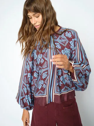 Mos Mosh MMMilkey Linocut Bluse Print Rundhals