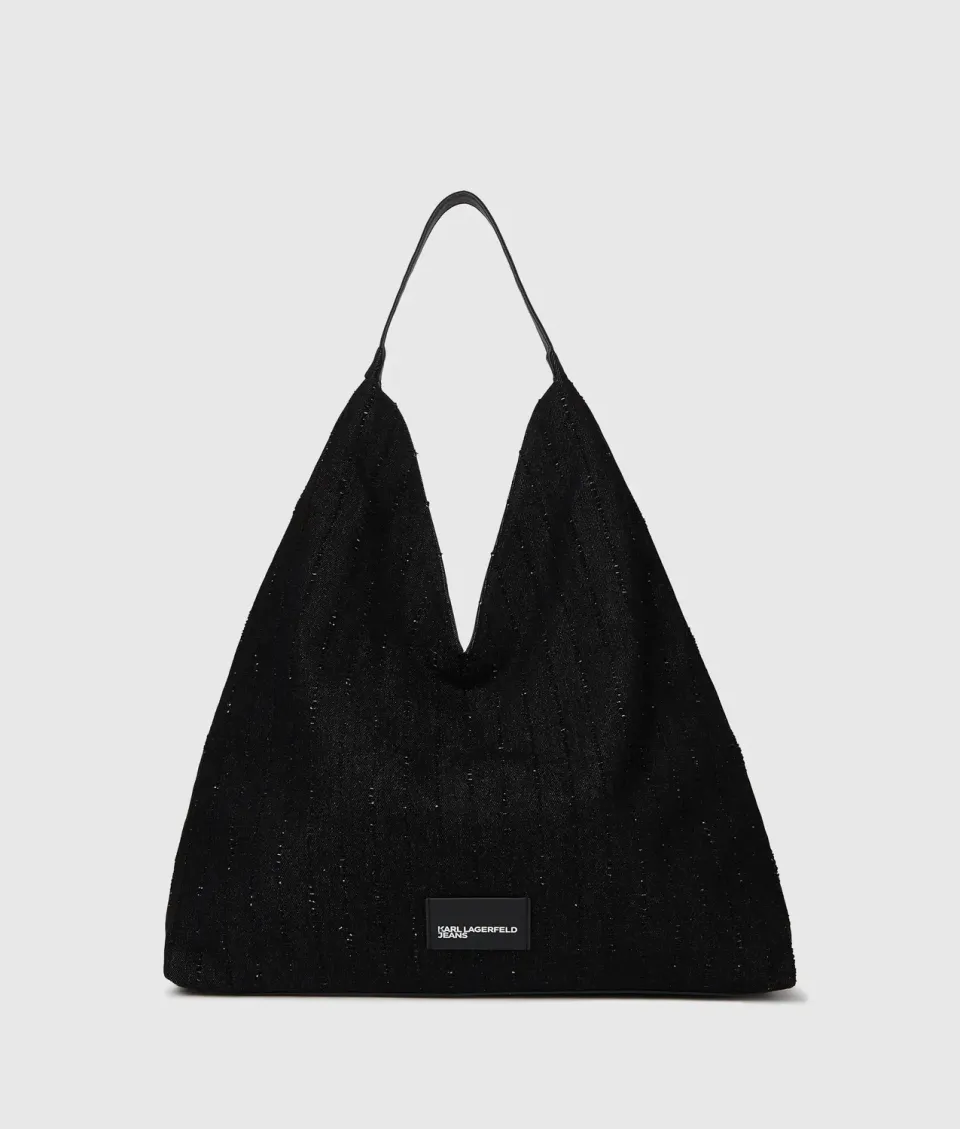 Karl Lagerfeld Pinstripe Denim Shopper Trapeze