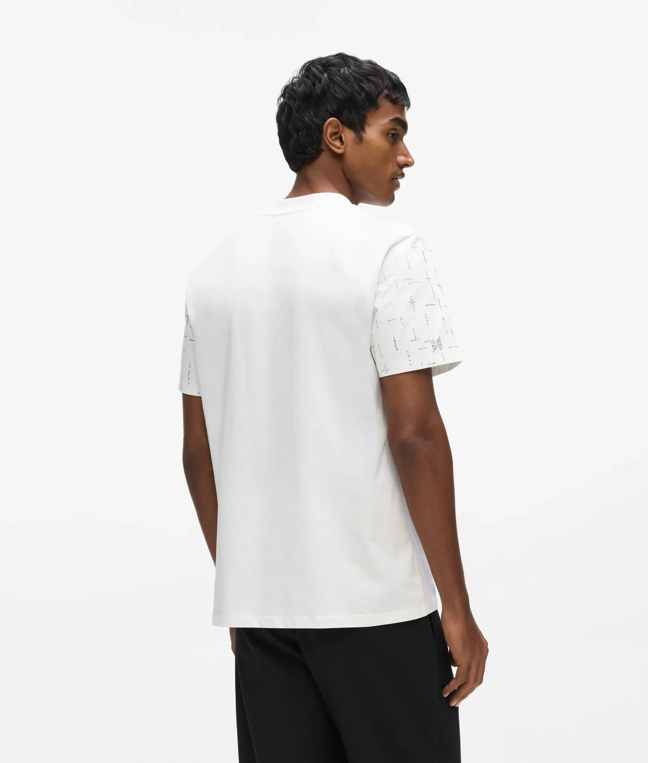 Karl Lagerfeld Monogram T-Shirt Strass Baumwolle