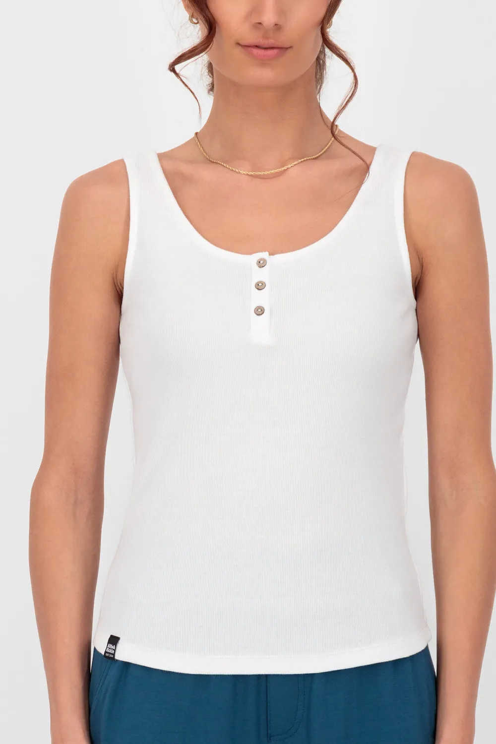 Alife & Kickin HazelAK A Top Weiß Damen Ripp Stretch