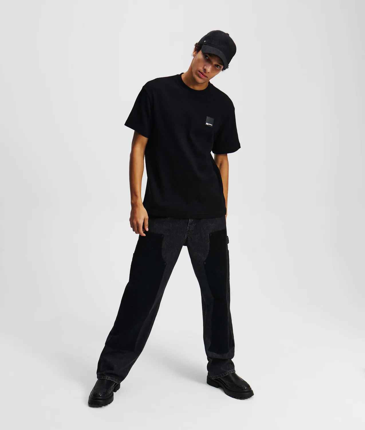 Karl Lagerfeld Jeans Waffle T-Shirt mit Logo