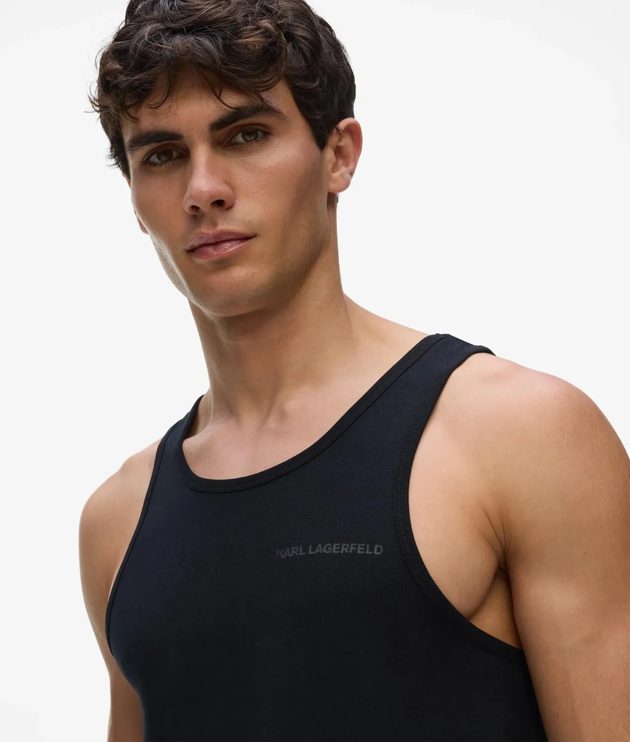 Karl Lagerfeld Logo Tank Top 2er-Pack mit Rundhals