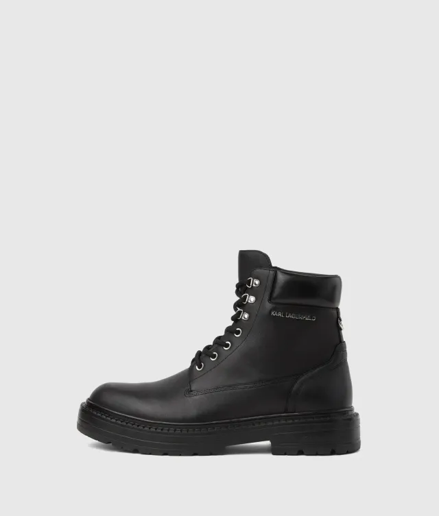 Karl Lagerfeld Miles Work Boot Stiefel Leder Lug-Sohle