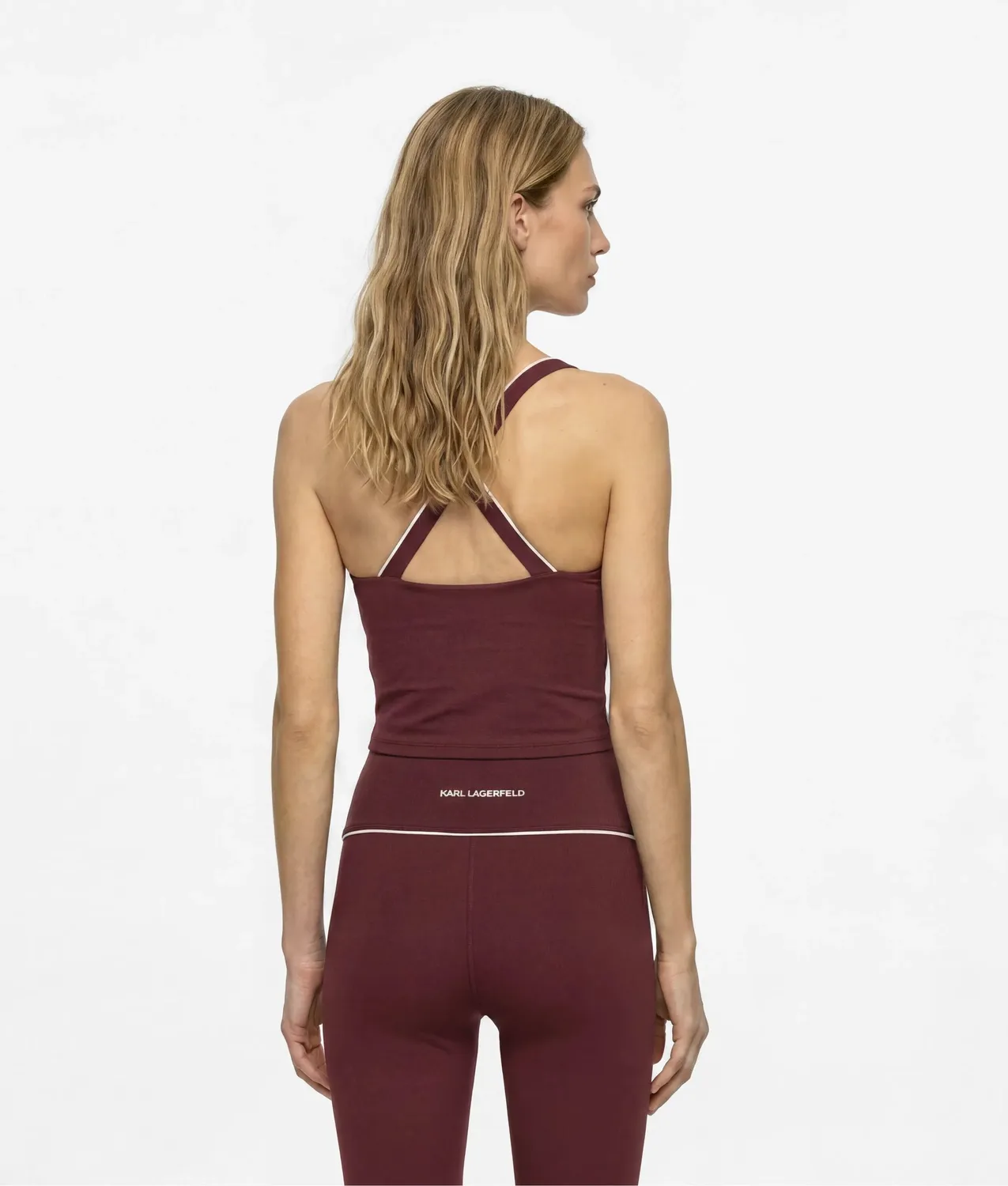 Karl Lagerfeld Piping Tank Top V-Ausschnitt Athleisure