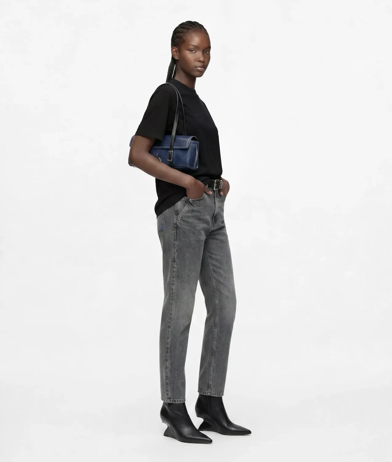 Karl Lagerfeld KL Jeans Open-back T-Shirt Mockneck Logo