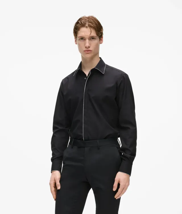 Karl Lagerfeld KL Studio Virgin Wool Hemd Herren Weiß