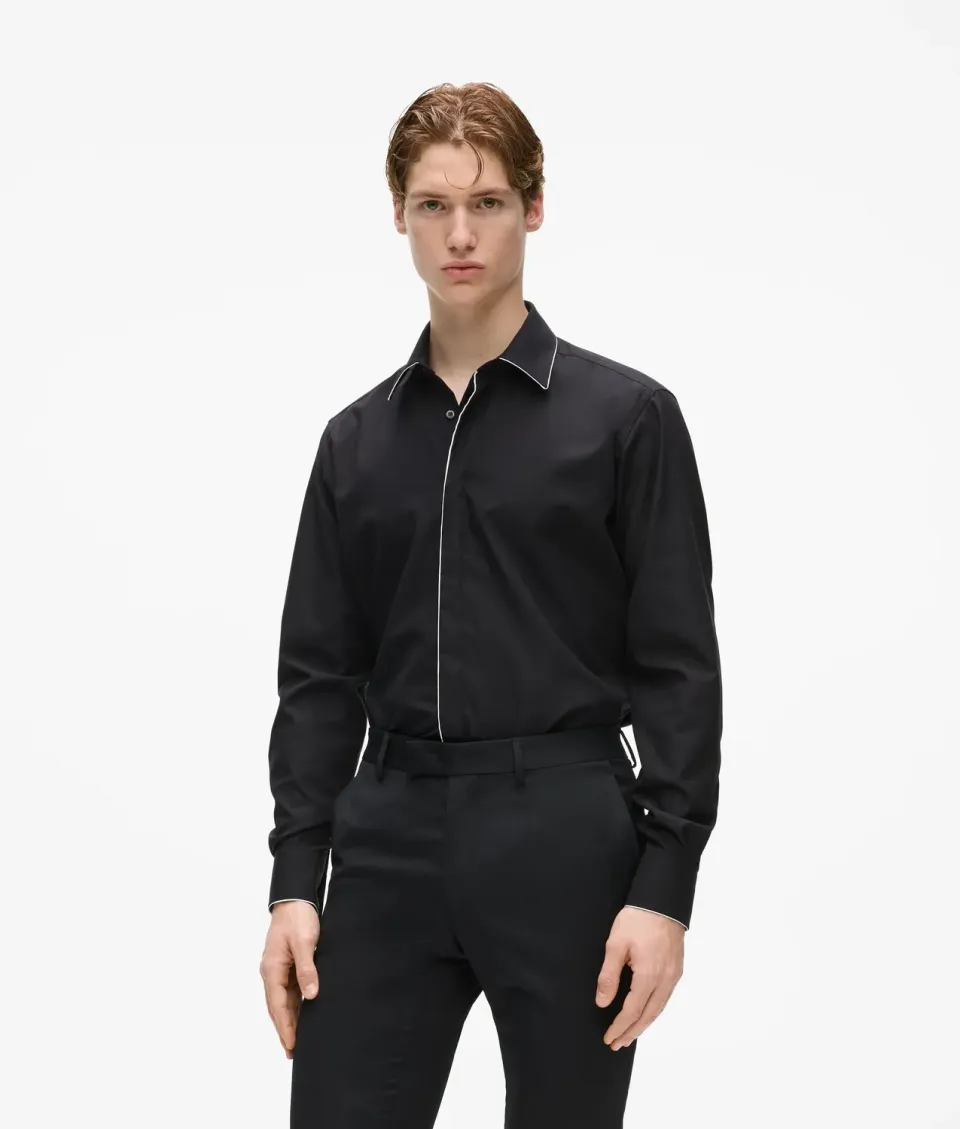 Karl Lagerfeld KL Studio Virgin Wool Hemd Herren Weiß