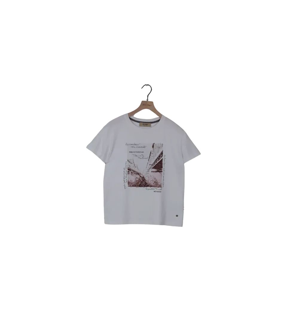 Mos Mosh MMChinn T-Shirt Weiß XS Print Baumwolle
