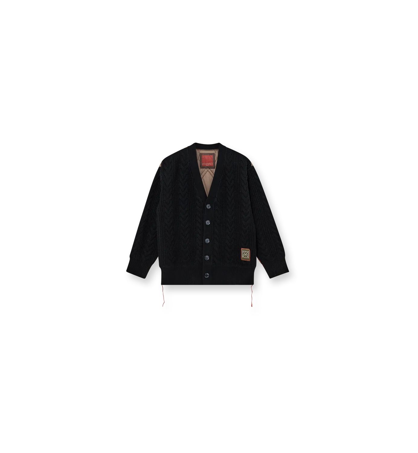 Mos Mosh MMHRich Quilt Cardigan Strickjacke Schwarz Relaxed