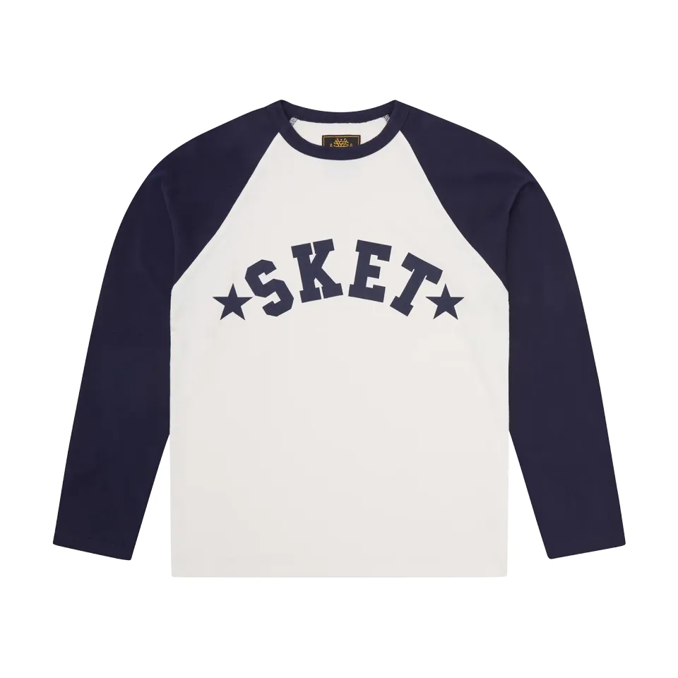 Corteiz Sket Raglan LS Longsleeve Navy Baumwolle