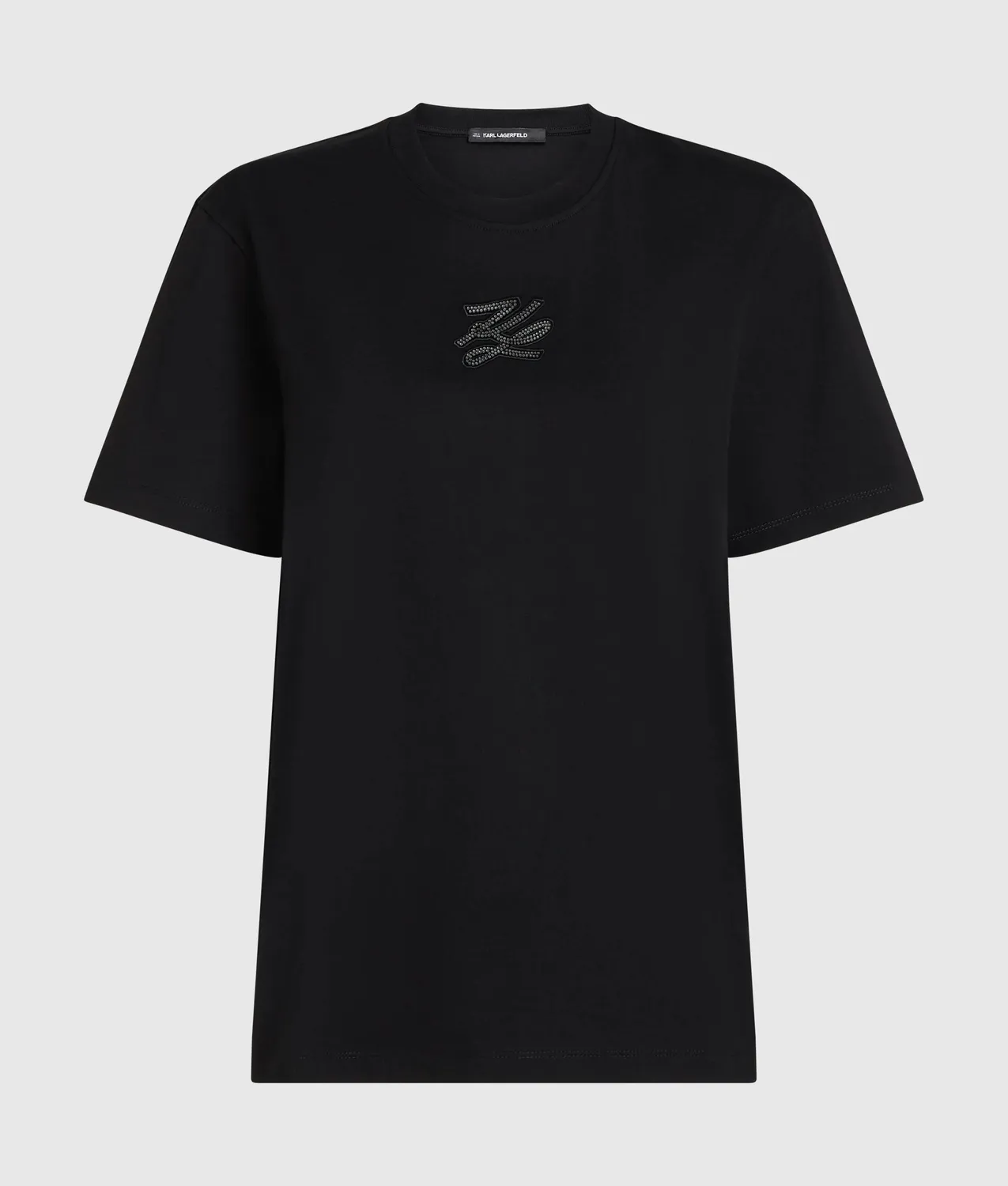 Karl Lagerfeld Autograph T-Shirt Strass Bio-Baumwolle
