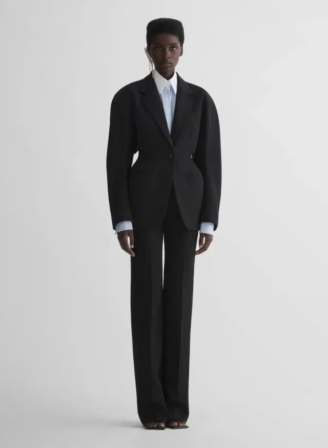 Mugler Tuxedo Hose Schwarz Low Waist 34-46