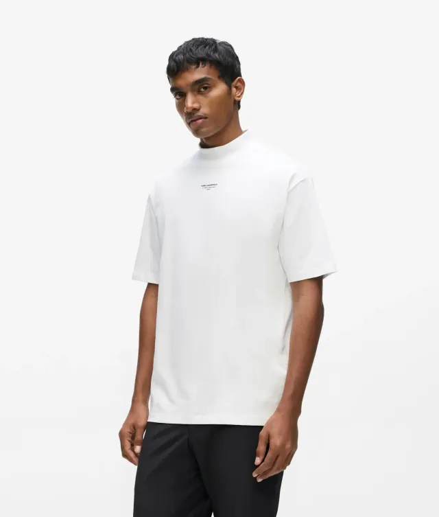Karl Lagerfeld Mock-Neck T-Shirt Herren Jersey