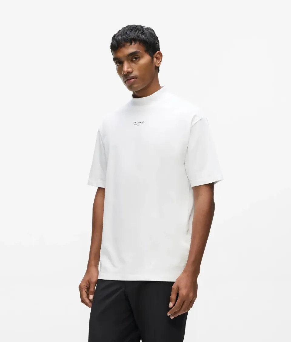 Karl Lagerfeld Mock-Neck T-Shirt Herren Jersey