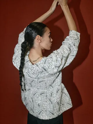 Mos Mosh MMHPoet Jacquard Bluse schwarz bestickt