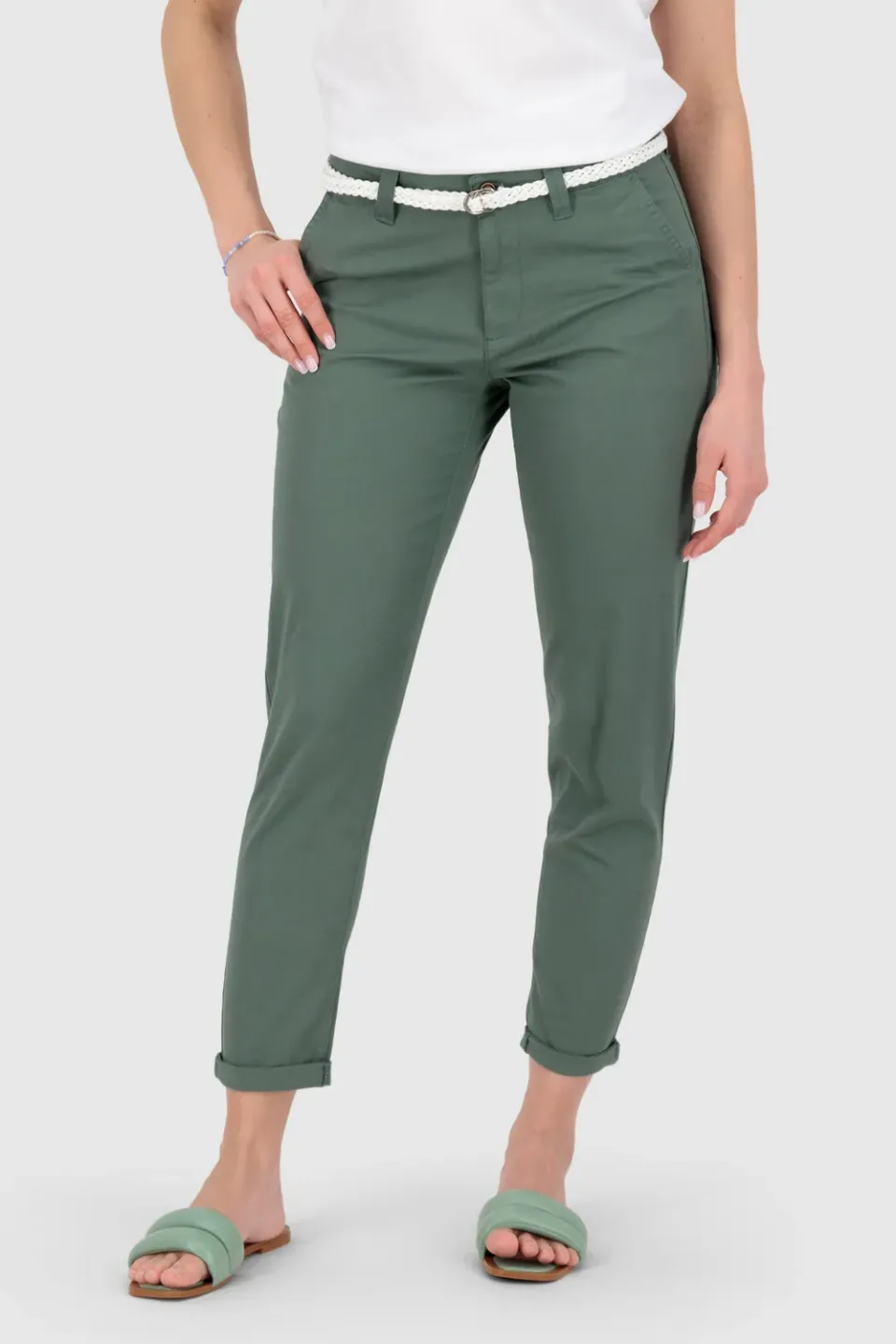 Alife & Kickin HirokoAK A Stoffhose Dunkelgrün Damen