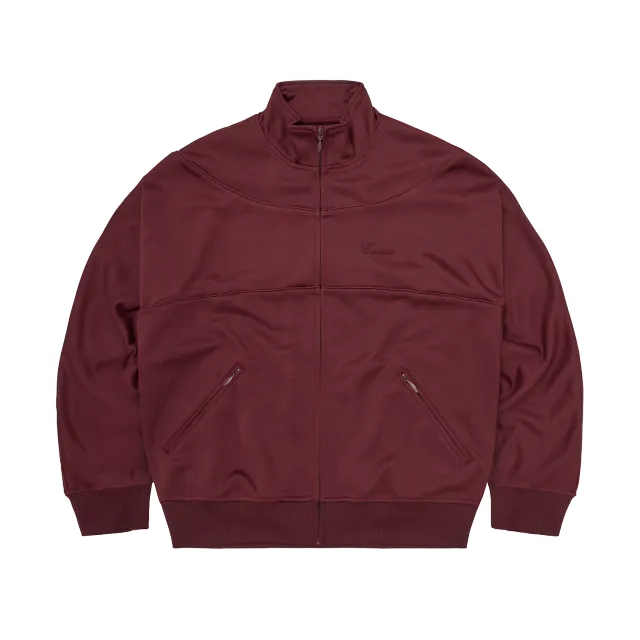 Corteiz Speciale Track Jacket Burgundy Poly Tricot