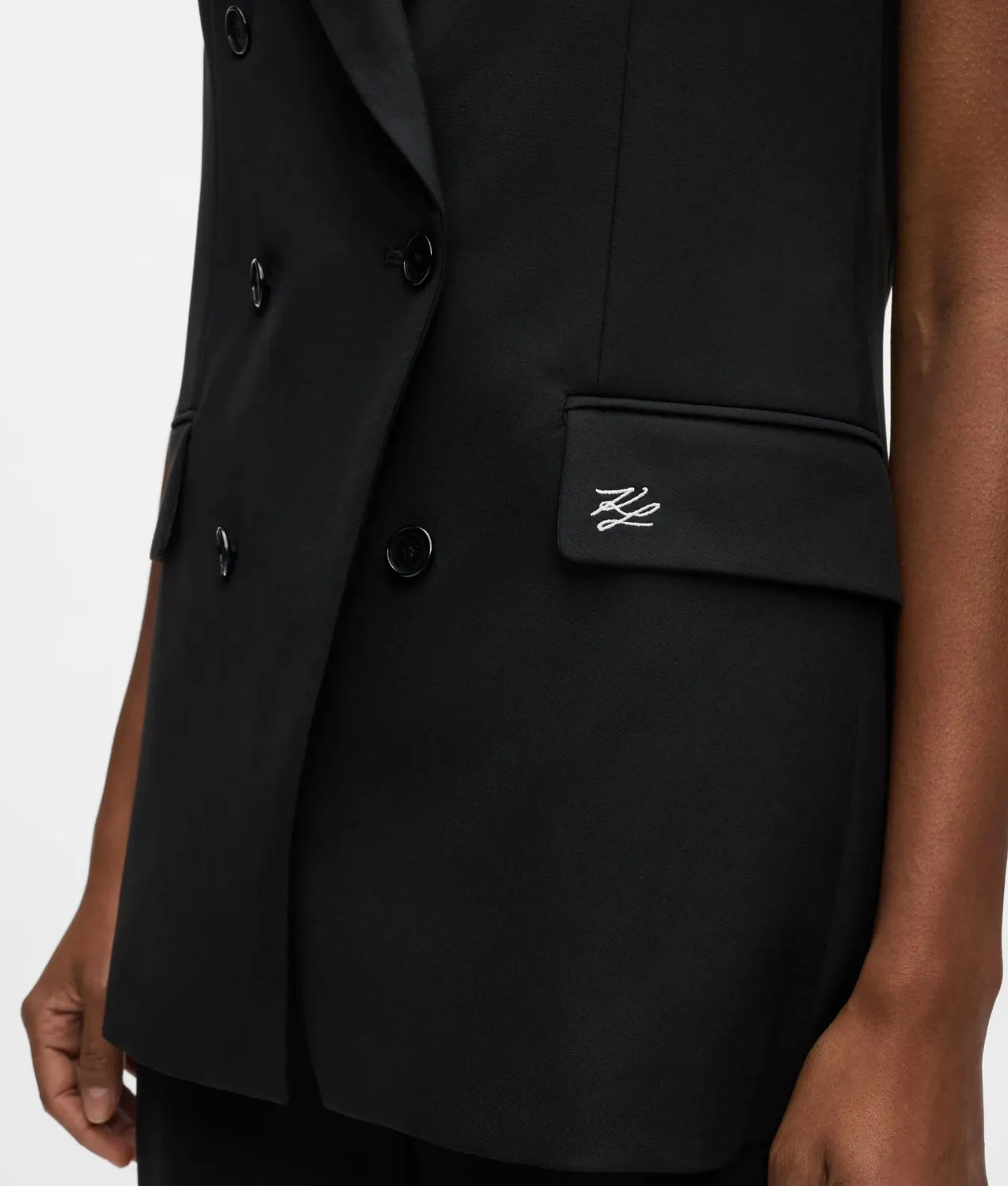 Karl Lagerfeld Tailored Gilet Weste schwarz-weiß Damen