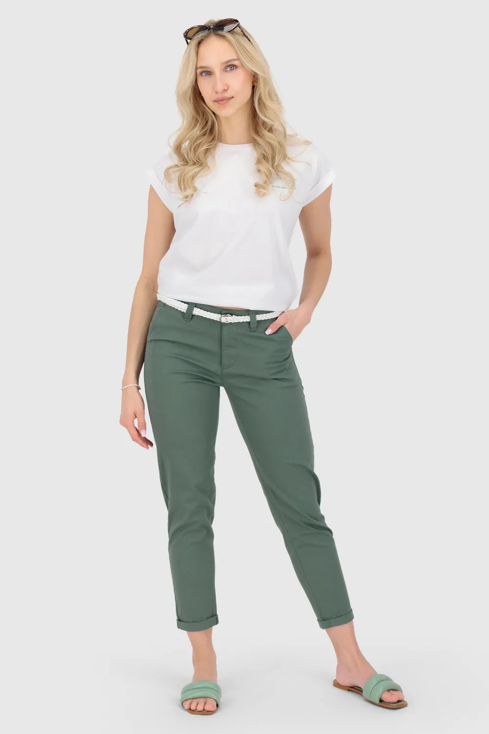 Alife & Kickin HirokoAK A Stoffhose Dunkelgrün Damen