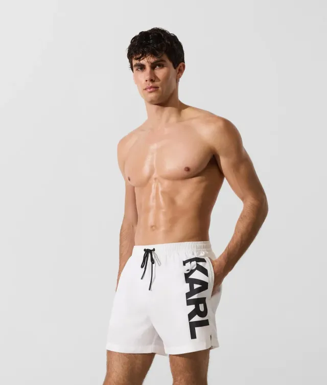 Karl Lagerfeld Logo Short Boardshorts Badehose mit Mesh